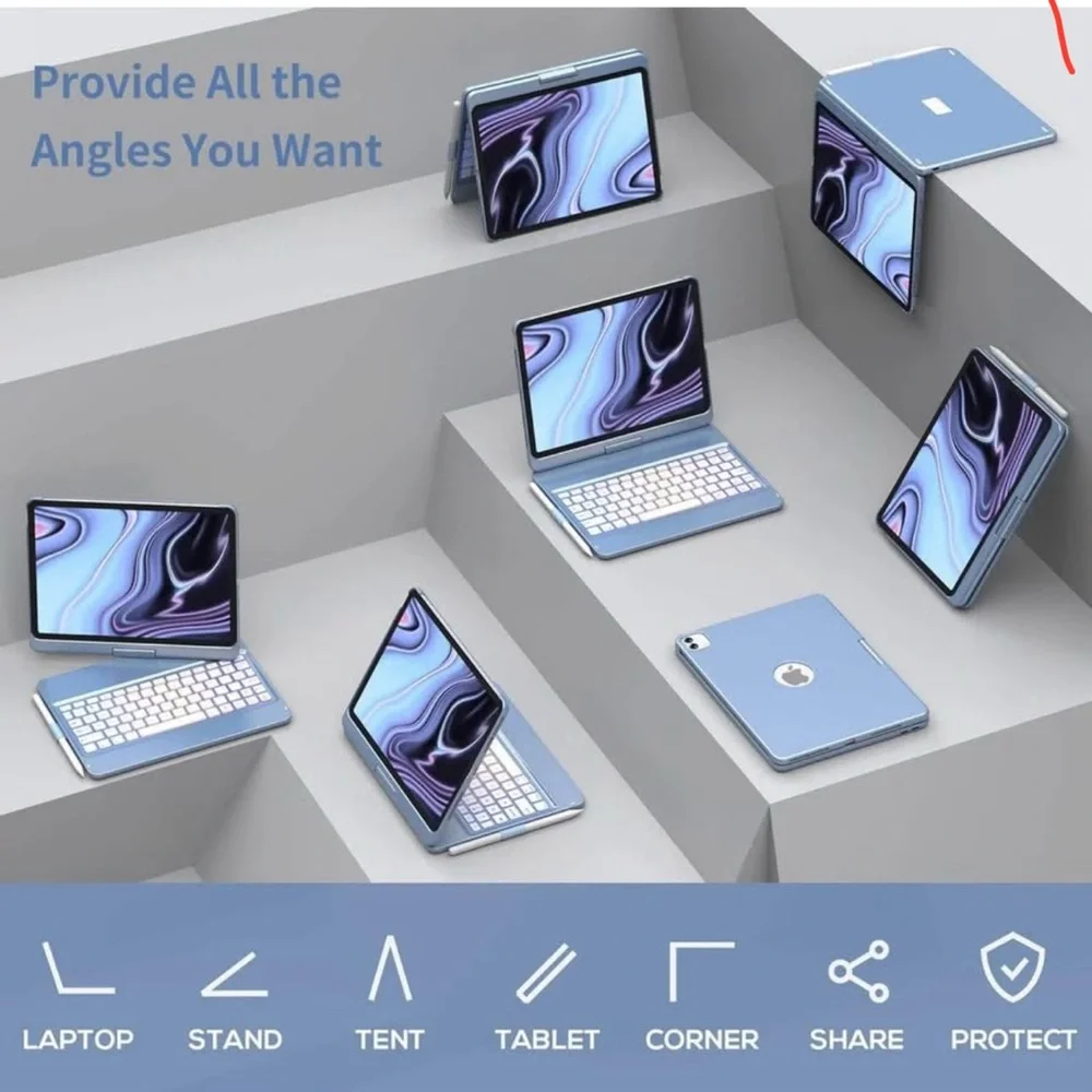 Blue iPad Case with Keyboard